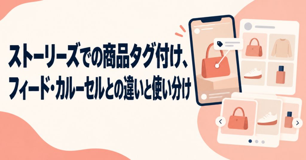 ストーリーズでの商品タグ付け、フィード・カルーセルとの違いと使い分け